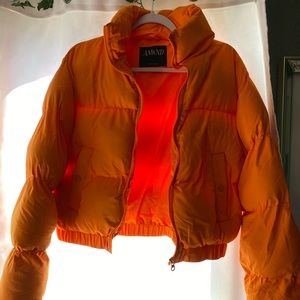 Orange puff jacket